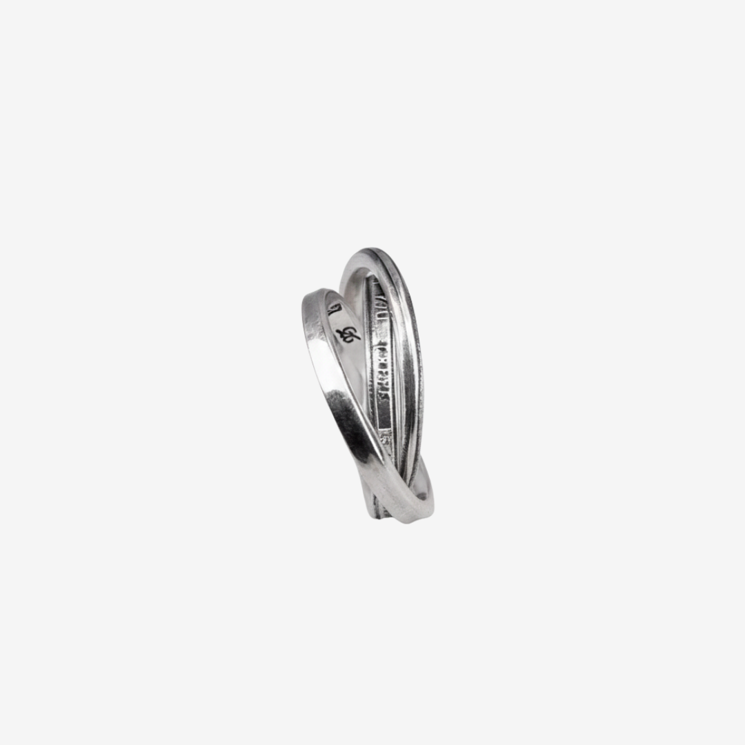 SANZE / Poetry-Engraved Three-Ring Ring 07