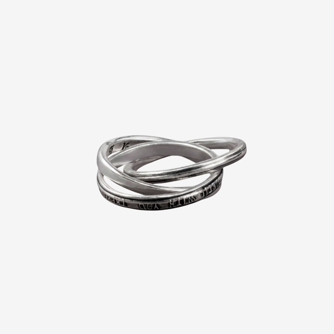 SANZE / Poetry-Engraved Three-Ring Ring 07
