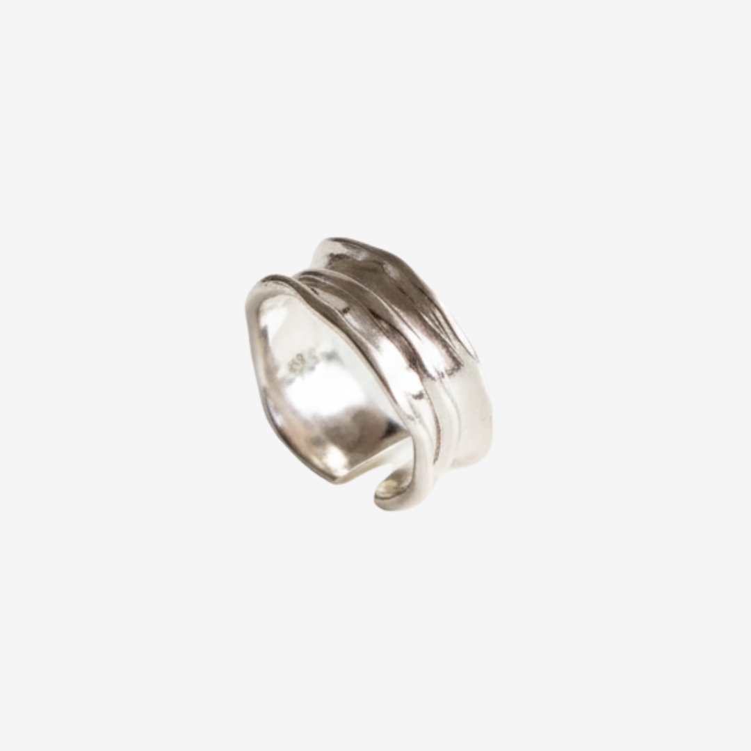 SANZE / Textured Matte Wide Ring 10