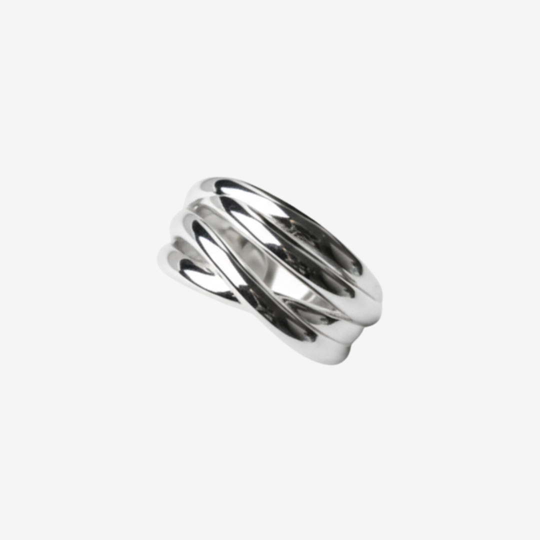 SANZE / Intertwined Lines Silver Ring 11