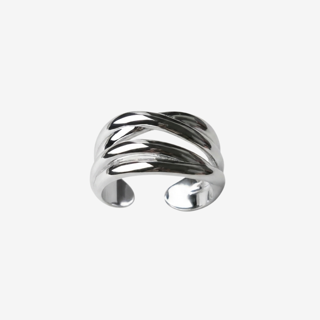 SANZE / Intertwined Lines Silver Ring 11