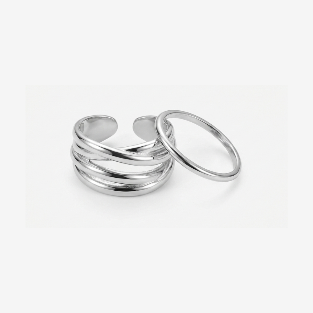 SANZE / Intertwined Lines Silver Ring 11