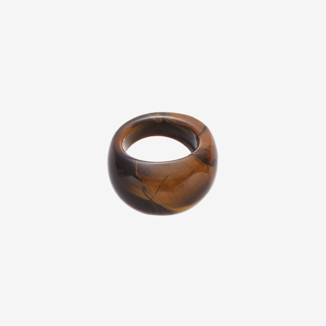 SANZE / Natural Black Onyx/Tiger's Eye Ring 12