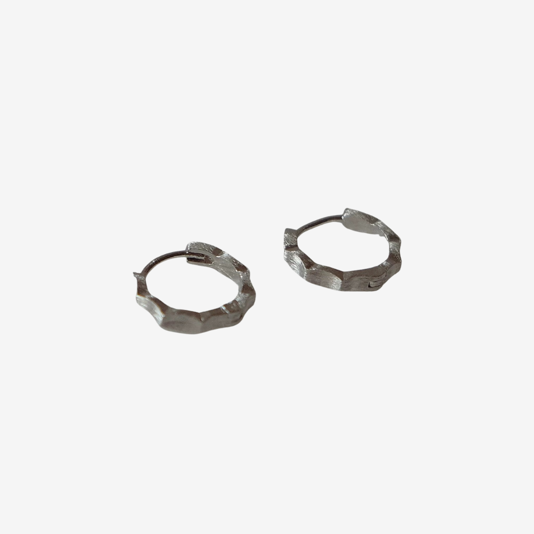 SANZE / Brushed Earrings Continuous Wave Hoop 13