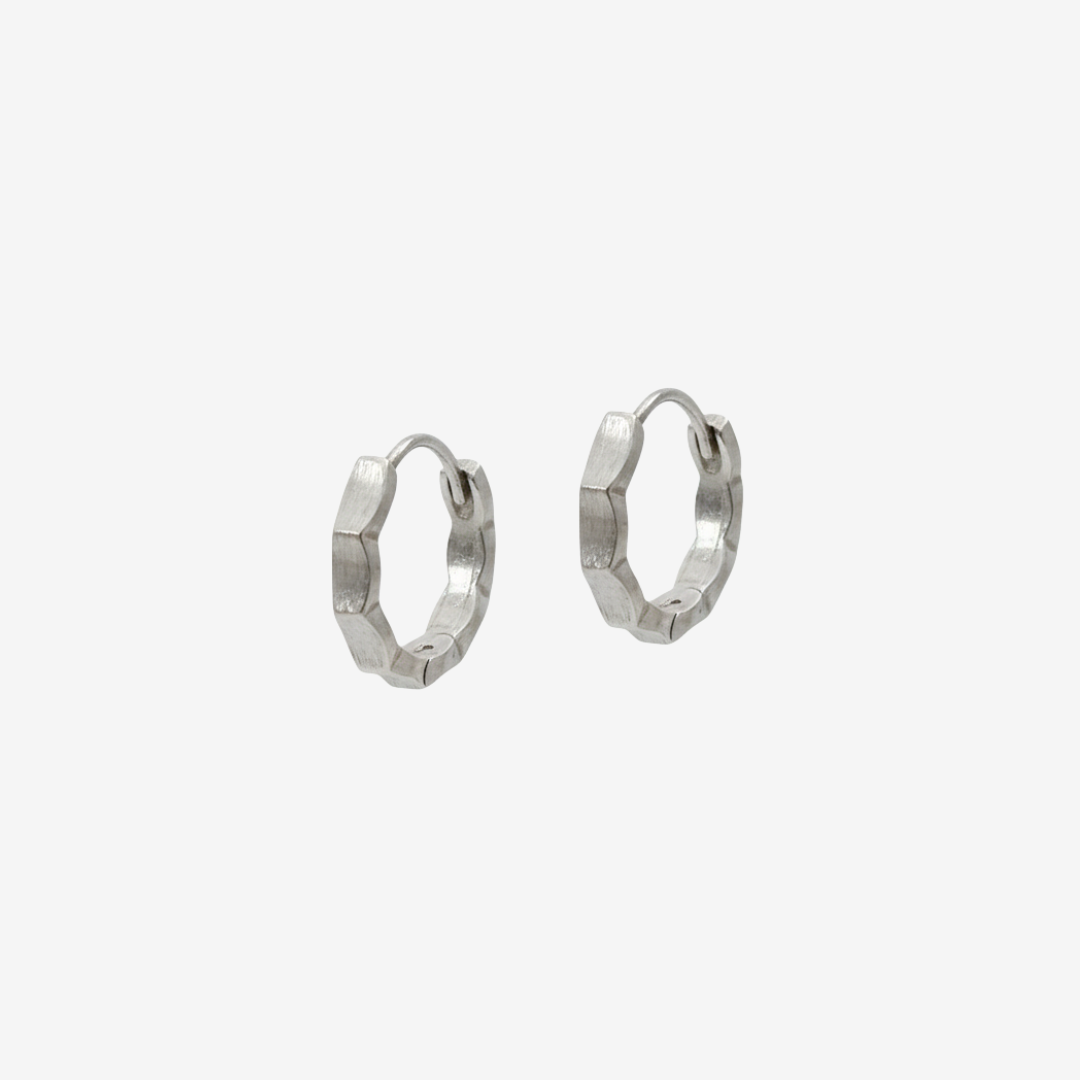 SANZE / Brushed Earrings Continuous Wave Hoop 13